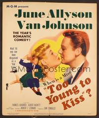 2t350 TOO YOUNG TO KISS WC '51 Van Johnson spanking June Allyson + great romantic close up!