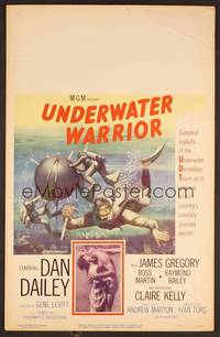 2t357 UNDERWATER WARRIOR WC '58 demolition scuba diver Dan Dailey, Claire Kelly