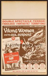 2t359 VIKING WOMEN & SEA SERPENT/ASTOUNDING SHE MONSTER Benton WC '58 AIP, notorious beauties!