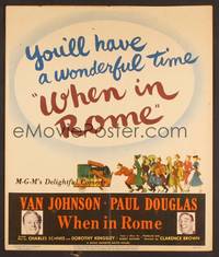 2t366 WHEN IN ROME WC '52 great smiling portraits of Van Johnson & Paul Douglas, cool art!