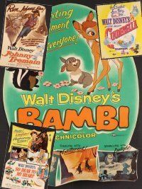 2v015 LOT OF 10 TRIMMED DISNEY WINDOW CARDS lot '50s-60s Bambi re-release, Cinderella R57 + more!