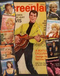 2v031 LOT OF 10 SCREENLAND MAGAZINES lot '63-'65 Elvis, Beatles, Liz, Sandra, Natalie + more!