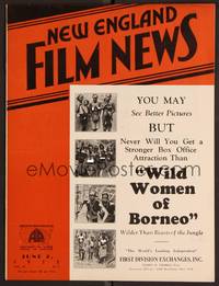 2v087 NEW ENGLAND FILM NEWS exhibitor magazine June 2, 1932 Wild Women of Borneo, naked natives!