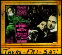 2v194 MARY OF SCOTLAND glass slide '36 Katharine Hepburn & Fredric March, directed by John Ford!