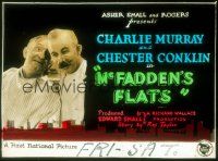 2v195 McFADDEN'S FLATS glass slide '27 close up of feuding Charlie Murray & Chester Conklin!