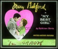 2v200 MY BEST GIRL glass slide '27 salesgirl Mary Pickford loves rich Charles 'Buddy' Rogers!