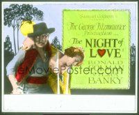 2v202 NIGHT OF LOVE glass slide '27 gypsy Ronald Colman abducts pretty Duchess Vilma Banky!