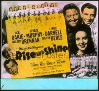 2v207 RISE & SHINE glass slide '41 Linda Darnell, Jack Oakie, George Murphy, Walter Brennan, Berle