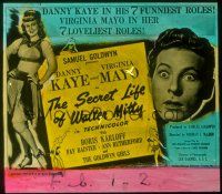 2v208 SECRET LIFE OF WALTER MITTY glass slide '47 Danny Kaye & Virginia Mayo in Thurber story!
