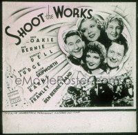2v209 SHOOT THE WORKS glass slide '34 Jack Oakie, Dorothy Dell, Ben Bernie & His Band!