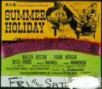 2v216 SUMMER HOLIDAY glass slide '47 Mickey Rooney, Butch Jenkins, Frank Morgan & family in car!