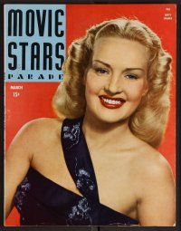 2v160 MOVIE STARS PARADE magazine March 1945 Betty Grable from Diamond Horseshoe by Frank Powolny!