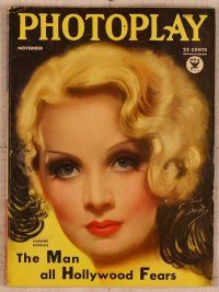 2v092 PHOTOPLAY magazine November 1933, best art of sexy Marlene Dietrich by Earl Christy!
