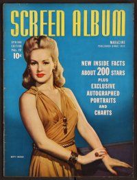 2v114 SCREEN ALBUM magazine Spring Edition 1942, great portrait of sexy Betty Grable!