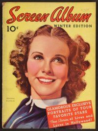 2v106 SCREEN ALBUM magazine Winter Edition 1938, great artwork portrait of smiling Deanna Durbin!