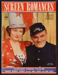 2v132 SCREEN ROMANCES magazine May 1942 James Cagney & Joan Leslie from Yankee Doodle Dandy!