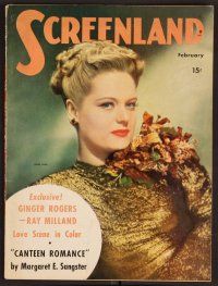 2v147 SCREENLAND magazine February 1944 Alexis Smith from Adventures of Mark Twain!
