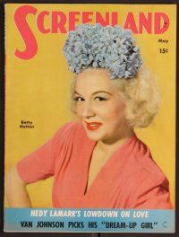 2v150 SCREENLAND magazine May 1944 Betty Hutton from Incendiary Blonde by Whitey Schafer!