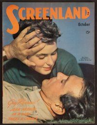 2v143 SCREENLAND magazine October 1943 Gary Cooper & Ingrid Bergman from For Whom the Bell Tolls!