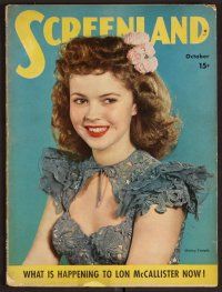 2v155 SCREENLAND magazine October 1944 great portrait of Shirley Temple from Double Furlough!