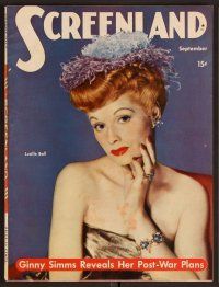 2v154 SCREENLAND magazine September 1944 Lucille Ball from Ziegfeld Follies by Eric Carpenter!