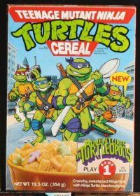 2v022 LOT OF 9 CEREAL BOXES lot '91-'04 Addams Family, Teenage Mutant Ninja Turtles, Ghost Busters!