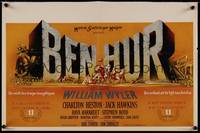 2w030 BEN-HUR Belgian '60 Charlton Heston, William Wyler classic religious epic, cool art!