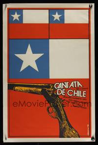 2w009 LA CANTATA DE CHILE Cuban '76 Humberto Solas, artwork of Cuban flag & gun by Reboiro!