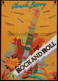 2w281 CHUCK BERRY HAIL! HAIL! ROCK 'N' ROLL Czech 12x17 '89 Keith Richards, Taylor Hackford!