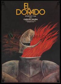 2w290 EL DORADO Czech 11x16 '88 cool different art of flaming suit of armor by Tomanek!