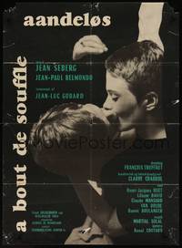 2w491 BREATHLESS Danish '61 Jean-Luc Godard's A Bout de Souffle, Jean Seberg, Jean-Paul Belmondo!