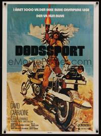 2w503 DEATHSPORT Danish '78 David Carradine, great artwork of futuristic battle motorcycle!