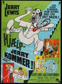 2w508 DISORDERLY ORDERLY Danish '65 Wenzel art of wackiest hospital nurse Jerry Lewis!