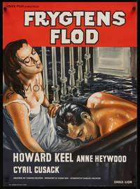 2w521 FLOODS OF FEAR Danish '59 different art of Howard Keel & sexy Anne Heywood!