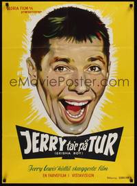 2w527 GEISHA BOY Danish R70s cool art of screwy Jerry Lewis who visits Japan!