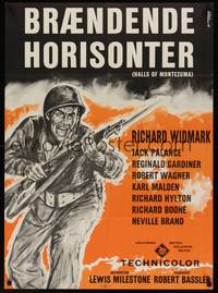 2w531 HALLS OF MONTEZUMA Danish R60s Willium art of Richard Widmark, WWII U.S. Marine!