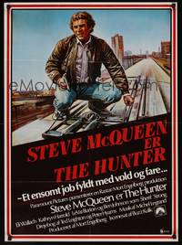 2w535 HUNTER Danish '80 great artwork of bounty hunter Steve McQueen on train!