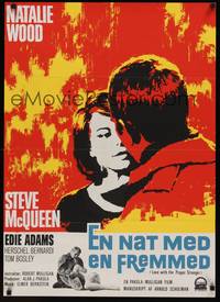 2w539 LOVE WITH THE PROPER STRANGER Danish '64 different romantic art of Natalie Wood & McQueen!