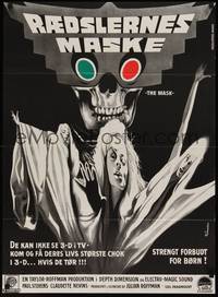 2w544 MASK Danish '63 3-D horror, wild Wenzel artwork!