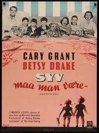 2w565 ROOM FOR ONE MORE Danish '53 different image of Cary Grant, Betsy Drake & kids!