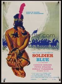 2w574 SOLDIER BLUE Danish '70 wild artwork of naked & bound Native American woman!