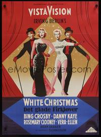 2w595 WHITE CHRISTMAS Danish '55 Bing Crosby, Danny Kaye, Clooney, Vera-Ellen, Stilling artwork!