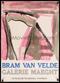 2w611 BRAM VAN VELDE French 22x30 '70s colorful expressionist van Velde art from exhibit!