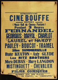 2w617 CINE BOUFFE French 23x32 '30s Fernandel, Laurel & Hardy, Buster Keaton & more!