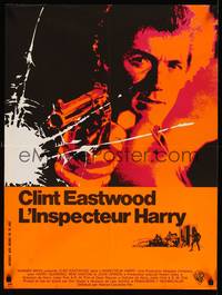 2w620 DIRTY HARRY French 23x32 '72 great art of Clint Eastwood & gun, Don Siegel crime classic!
