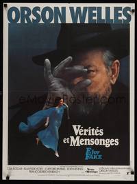 2w626 F FOR FAKE French 23x30 '76 Orson Welles' Verites et mensonges, great image!