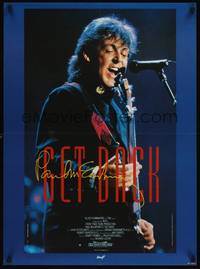 2w630 GET BACK French 23x31 '92 close-up of former Beatle Paul McCartney at microphone!