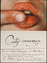 2w635 IMMORAL TALES French 23x31 R70s Contes Immoraux, different c/u of finger over lips