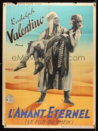 2w656 SON OF THE SHEIK French 23x31 R30s Rudolph Valentino, the world's greatest screen lover!