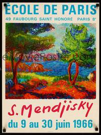 2w709 S. MENDJISKY French 18x24 '66 Serge Mendjisky art of colorful landscape!